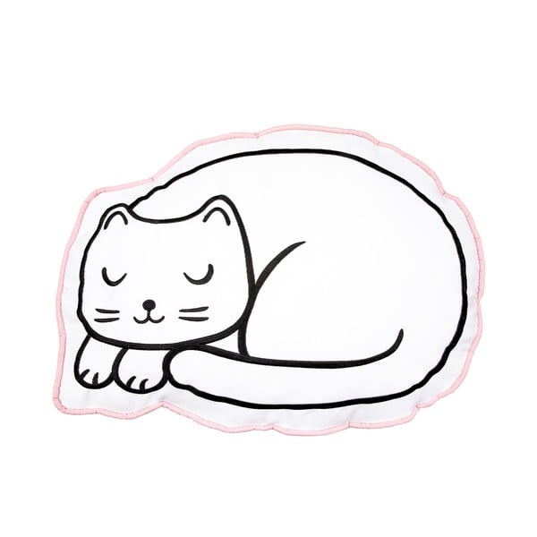 Bílý polštářek Sass & Belle Cat Nap Time