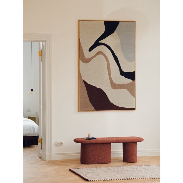 Polstrovaná lavice z textilie bouclé v cihlové barvě Rull – noo.ma-image-1