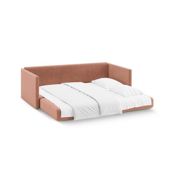 Růžová sametová rozkládací pohovka 209 cm Shannon – Cosmopolitan Design-image-3