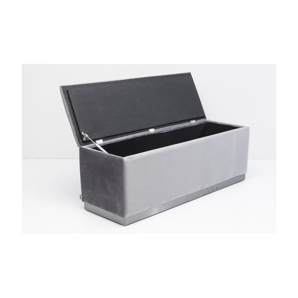 Hnědo-šedá sametová lavice s úložným prostorem Kare Design Cherry-image-2