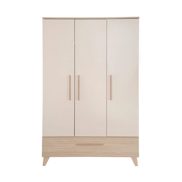 Krémová/v přírodní barvě dětská šatní skříň v dekoru dubu 118x190x52 cm Sidney – Roba