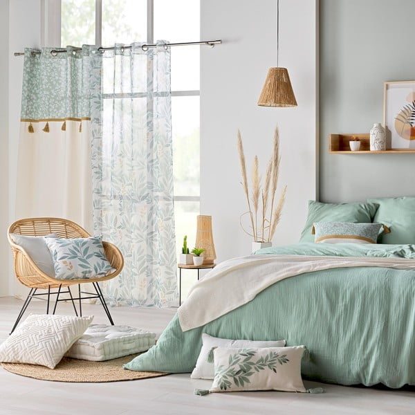 Světle zelené mušelínové povlečení na dvoulůžko/prodloužené 240x220 cm Angelia – douceur d'intérieur-image-2