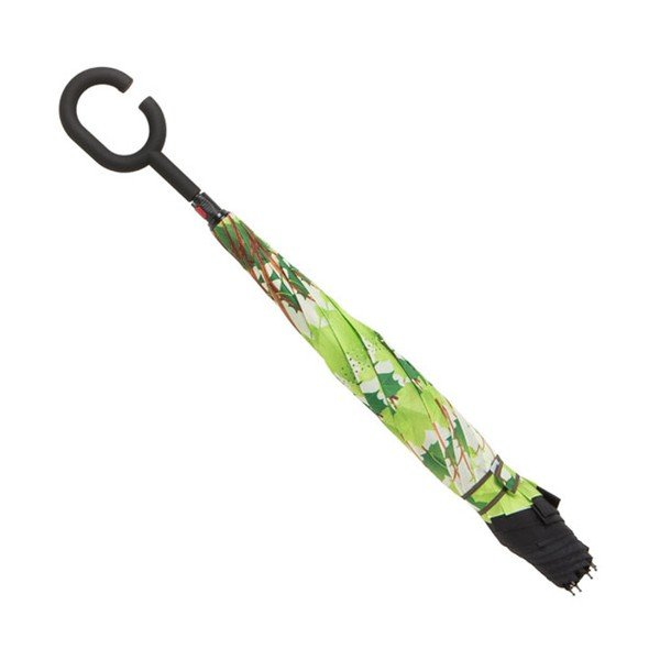 Zeleno-černý deštník Ambiance Leaves, ⌀ 105 cm-image-1