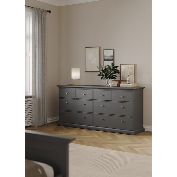 Šedá nízká komoda 183x87 cm Paris – Tvilum-image-1