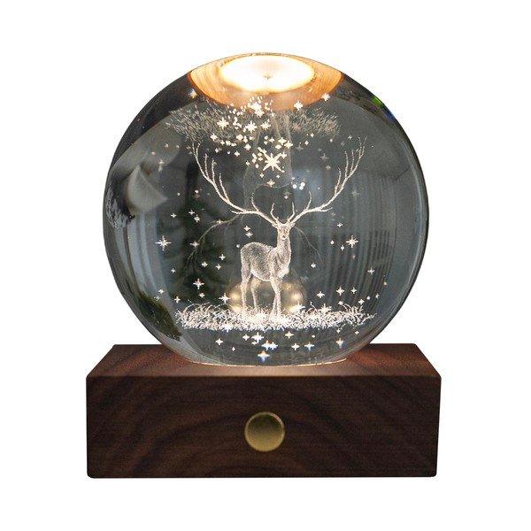 Tmavě hnědá světelná dekorace na USB Amber – Gingko