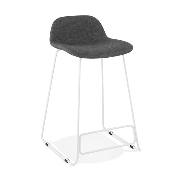 Tmavě šedá barová stolička s bílýma nohoma Kokoon Vancouver mini, výška sedu 66 cm