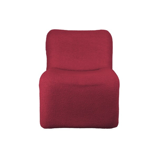 Červeno-vínové křeslo z textilie bouclé Fuerza – Leitmotiv-image-2
