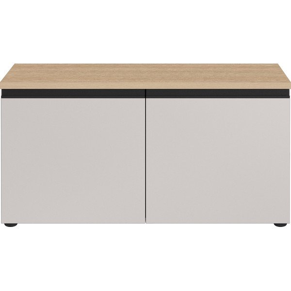 Šedobéžový/ve světle přírodní barvě botník s lavicí 96x49x41 cm Cormano – Germania-image-4