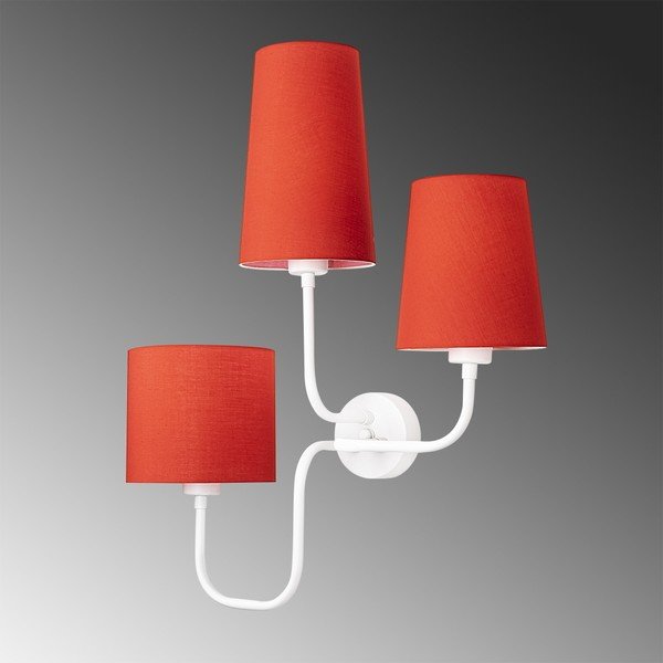 Bílé kovové nástěnné svítidlo s červenými stínidly Opviq lights Eleni-image-4