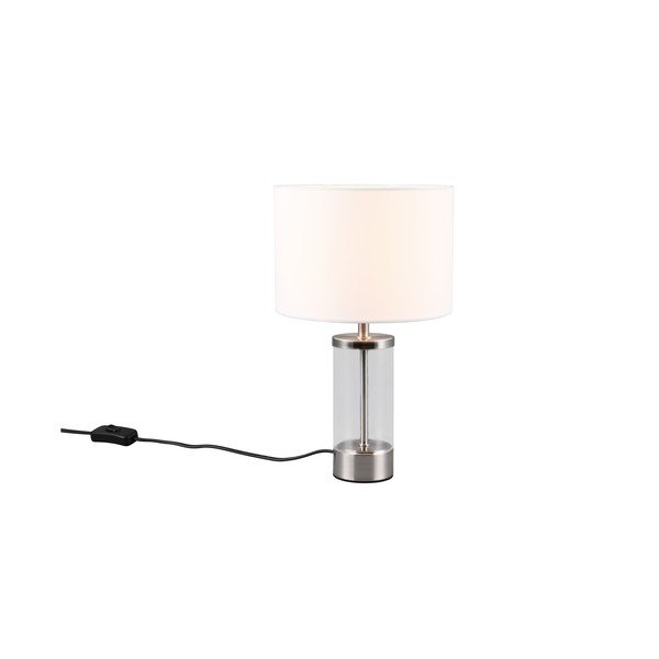 Stolní lampa ve stříbrné barvě s textilním stínidlem (výška 33,5 cm) Grazia – Reality-image-1