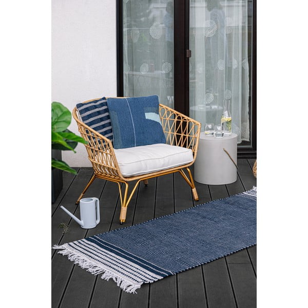 Tmavě modrý oboustranný venkovní koberec z recyklovaného plastu Green Decore Civil, 80 x 180 cm-image-4