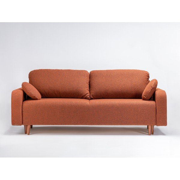 Rozkládací pohovka z textilie bouclé v cihlové barvě 230 cm Trango – CustomForm-image-2