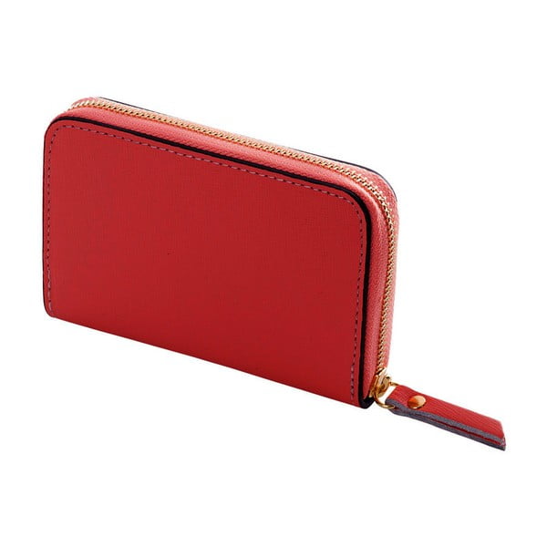 Červená peněženka z pravé kůže Andrea Cardone Saffiano