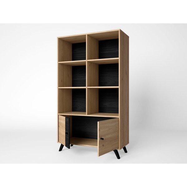 Černá knihovna v dekoru dubu 92x160 cm Natura - Marckeric-image-1