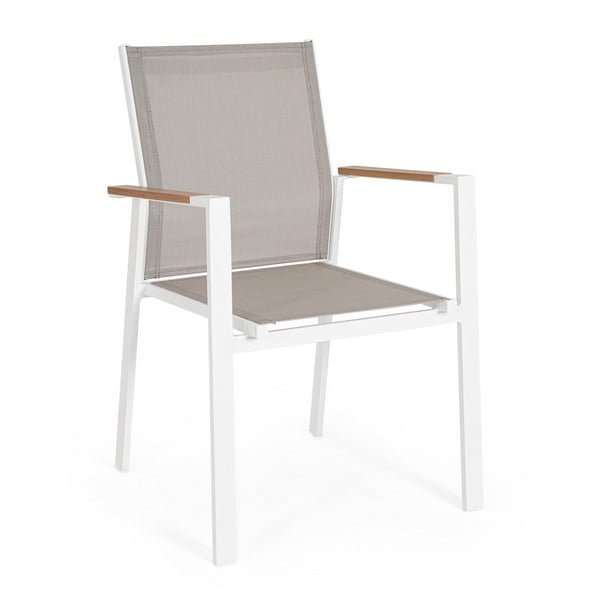 Bílá kovová zahradní židle Heta   – Bizzotto