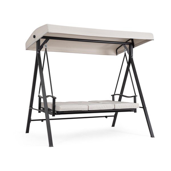 Antracitová/béžová kovová zahradní houpačka Taurus – Bizzotto-image-2