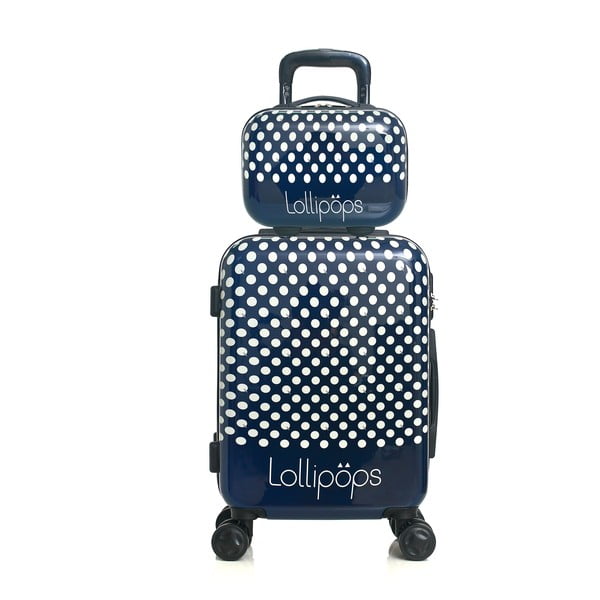 Set modrého zavazadla na 4 kolečkách a kufříku Lollipops Penny-image-1