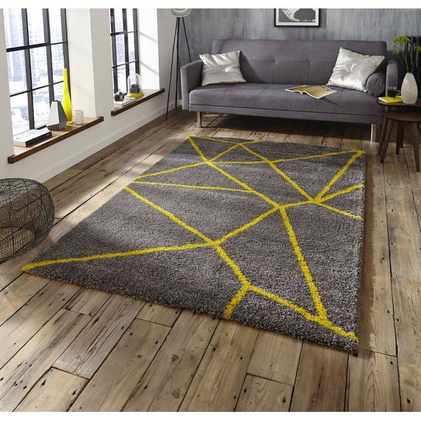 Šedo-žlutý koberec Think Rugs Royal Nomadic Grey & Yellow, 120 x 170 cm-image-1
