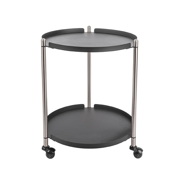 Kovový odkládací stolek v černo-stříbrné barvě Leitmotiv Thrill