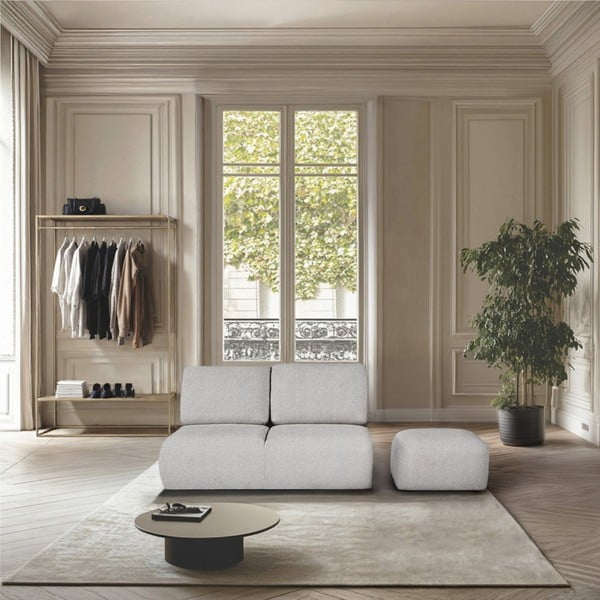 Světle šedá podnožka z textilie bouclé Mirel – Rodier-image-1