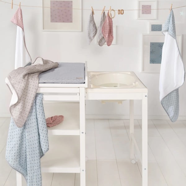 Světle šedá bavlněná dětská osuška s kapucí 80x80 cm Lil Planet – Roba-image-1