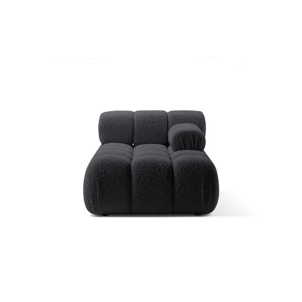 Antracitový modul pohovky z textilie bouclé (pravý roh) Bellis – Micadoni Home