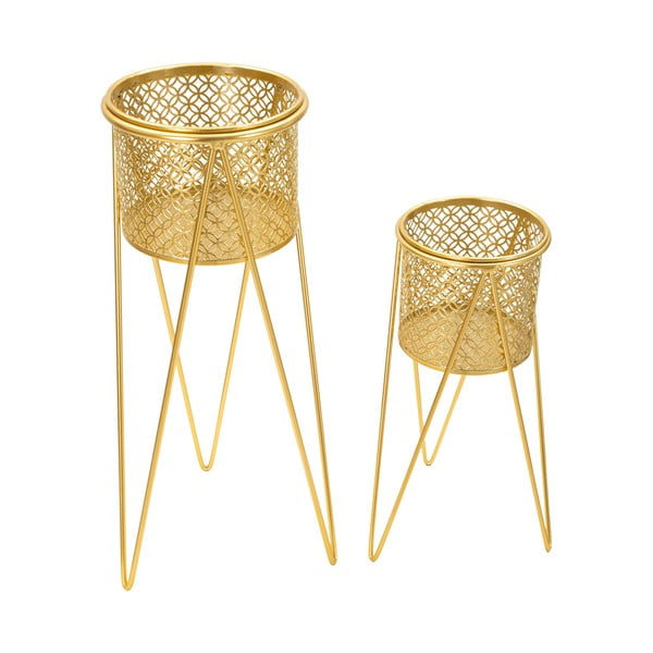 Kovové stojany na květiny v sadě 2 ks ø 20 cm (výška 46 cm) Nat – Mauro Ferretti-image-2