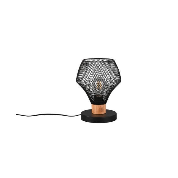 Černá stolní lampa s kovovým stínidlem (výška 25 cm) Valeria – Reality