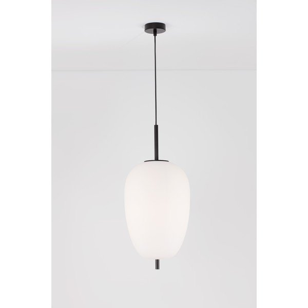 Bílé/černé skleněné závěsné svítidlo ø 27 cm Lato – Nova Luce-image-3