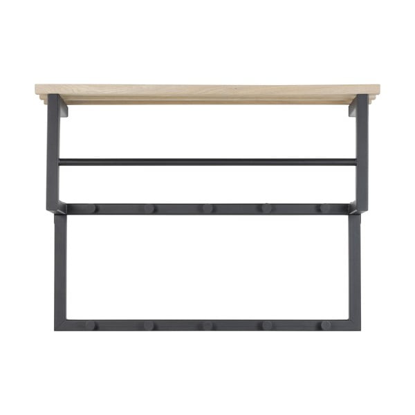 Černý/v přírodní barvě kovový nástěnný věšák s poličkou 71 cm Rizzoli – Spinder Design-image-2