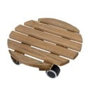 Hnědá dřevěná pojízdná podložka pod květináč Esschert Design, ø 28,7 cm