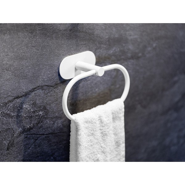 Bílý samodržící držák na ručníky z nerezové oceli Orea – Wenko-image-2