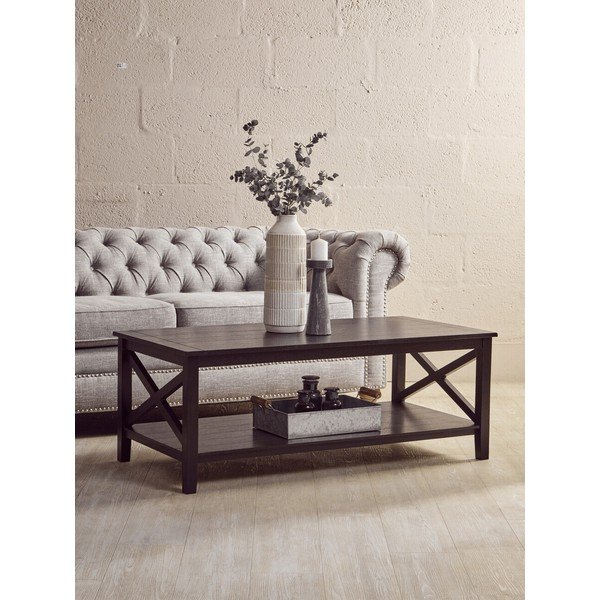 Černý konferenční stolek 60x120 cm Heritage – Premier Housewares-image-1
