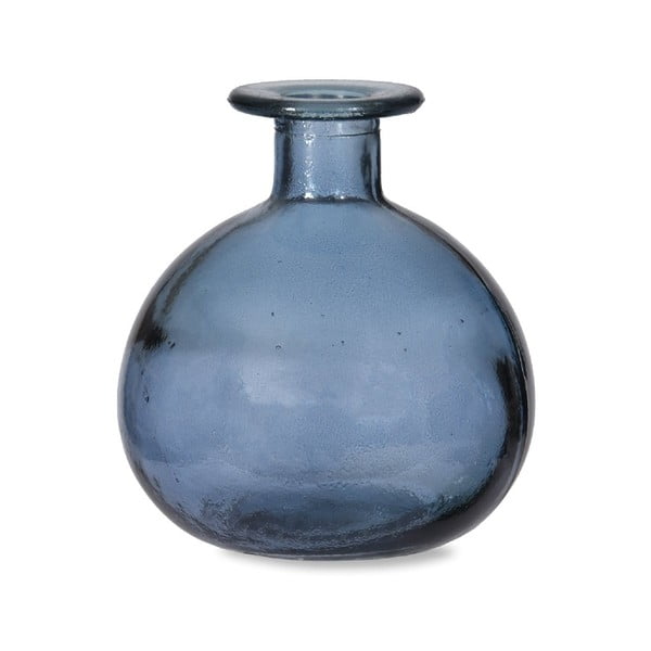 Modrá kulatá váza z recyklovaného skla Garden Trading Blue, ø 11 cm
