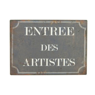Kovová cedule 21x15 cm Entrée des Artistes – Antic Line