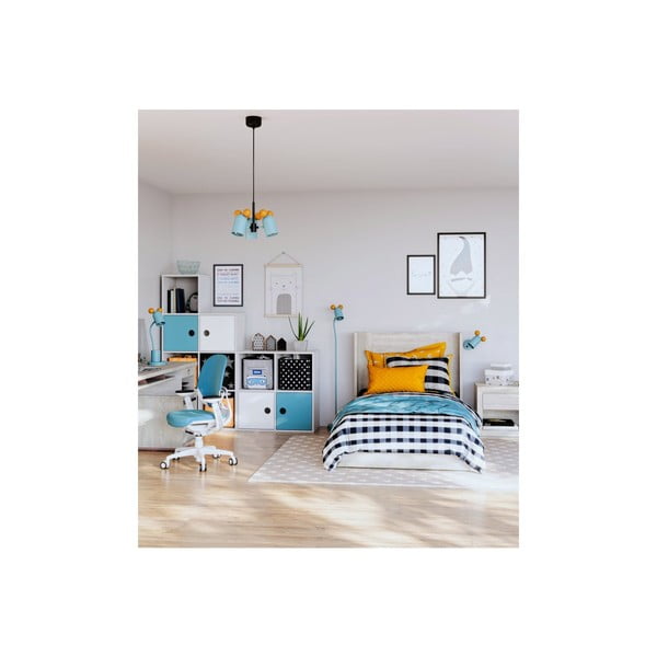 Světle modrá stojací lampa s kovovým stínidlem (výška 133,5 cm) Mouse – GTV-image-1