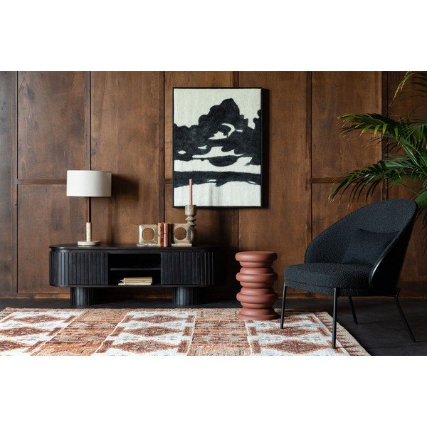 Černé křeslo z textilie bouclé Rodin – Dutchbone-image-1