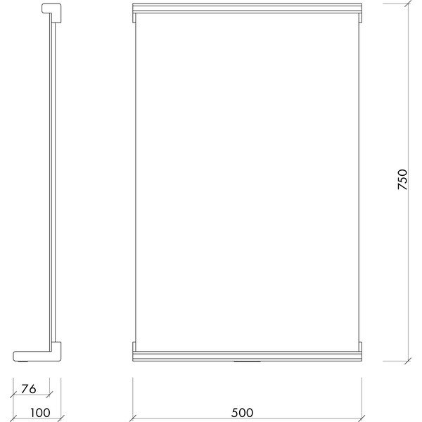 Nástěnné zrcadlo s poličkou  s dřevěným rámem 50x75 cm Lun – noo.ma-image-4