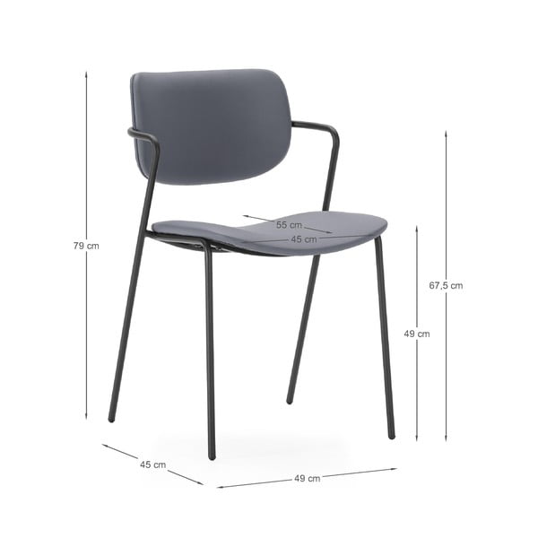 Tmavě šedé jídelní židle v sadě 2 ks Maika – Marckeric-image-4