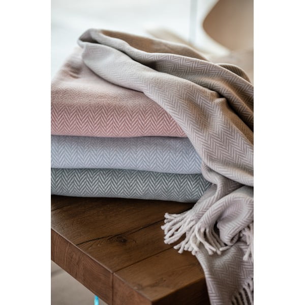 Blankytně modrý pléd s podílem bavlny Euromant Skyline II, 140 x 180 cm-image-1