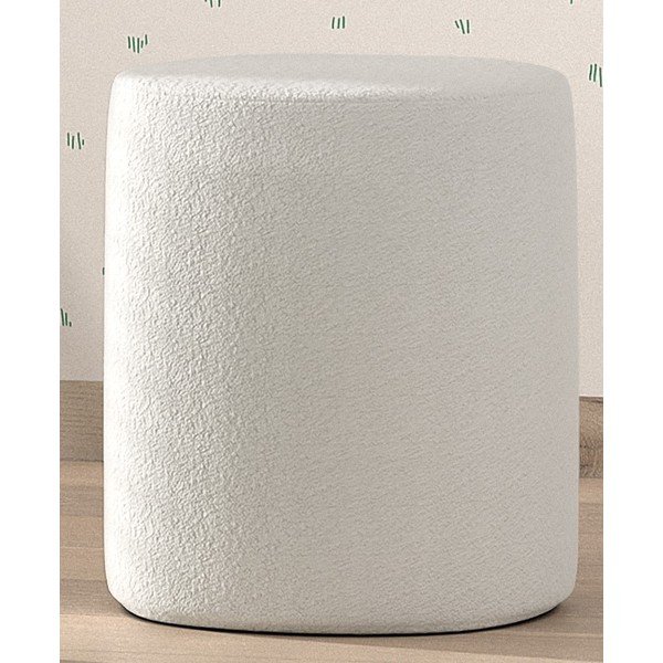 Bílý dětský puf z textilie bouclé MOON – Vipack-image-1