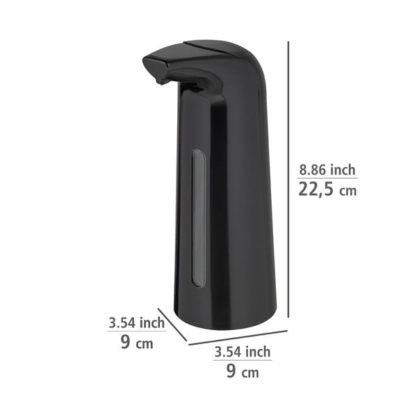 Černý automatický plastový dávkovač mýdla 0.4 l Larino - Wenko-image-3