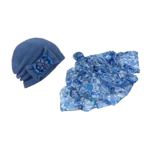 Modrá čepice a šátek Lavaii Francesca