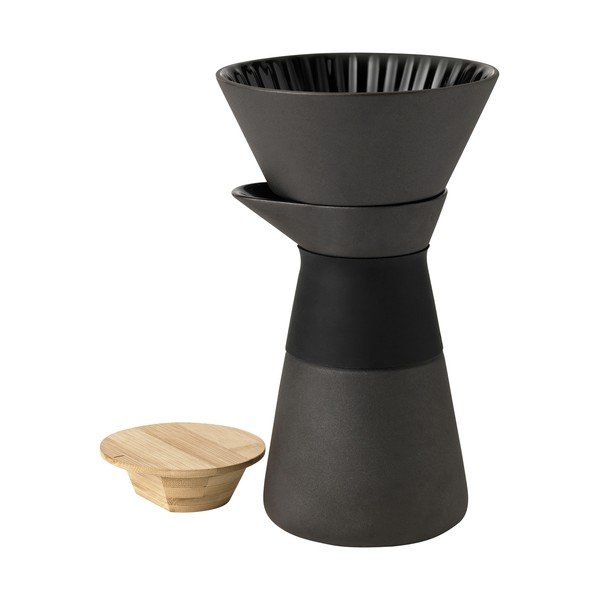 Černý kameninový set na překapávanou kávu 600 ml Theo – Stelton