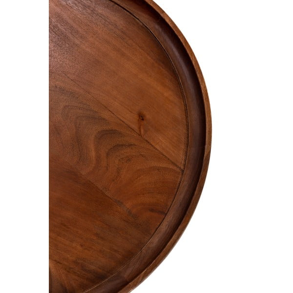 Tmavě hnědý kulatý konferenční stolek z mangového dřeva ø 80 cm Rose – MOME-image-2