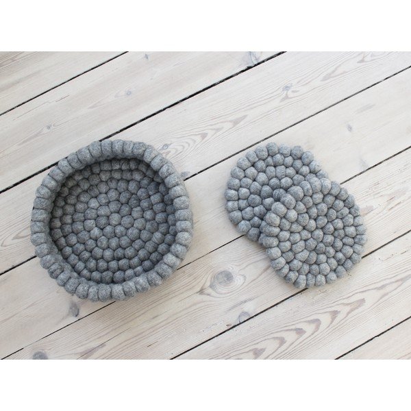 Ocelově šedý kuličkový podtácek z vlny Wooldot Ball Coaster, ⌀ 20 cm-image-3