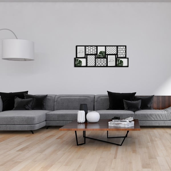 Černý plastový rámeček na zeď 75x30 cm  -image-1