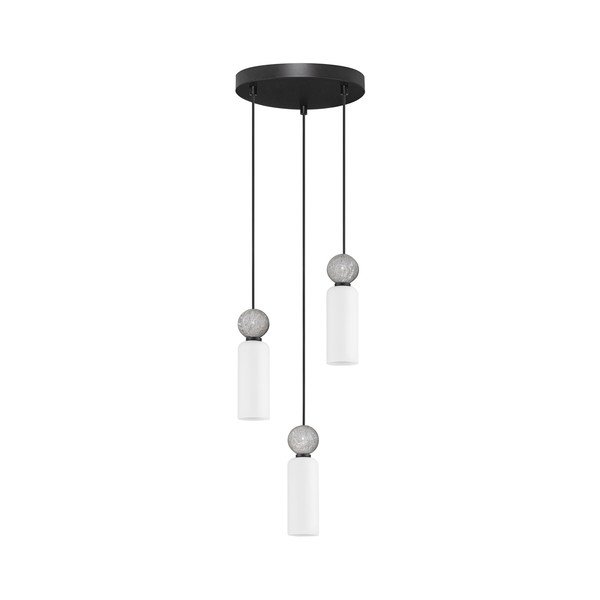Matně černé kamenné závěsné svítidlo se skleněným stínidlem ø 25 cm Filomena – Nova Luce
