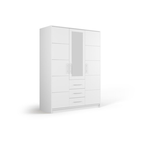 Bílá šatní skříň se zrcadlem 147x200 cm Derry - Cosmopolitan Design-image-2
