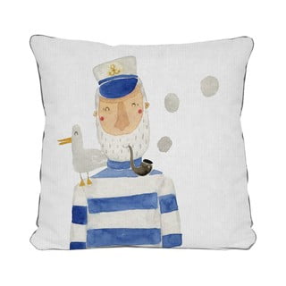 Modro-bílý polštář The Wild Hug Sailor, 45 x 45 cm